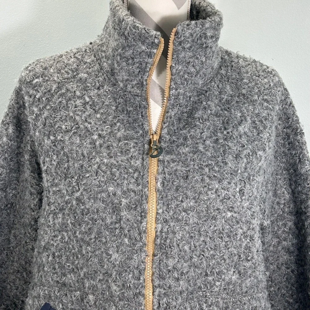 Woolrich Siskiyou Womens Grey Curly Sherpa‎ Fleece Full Zip Jacket Small
